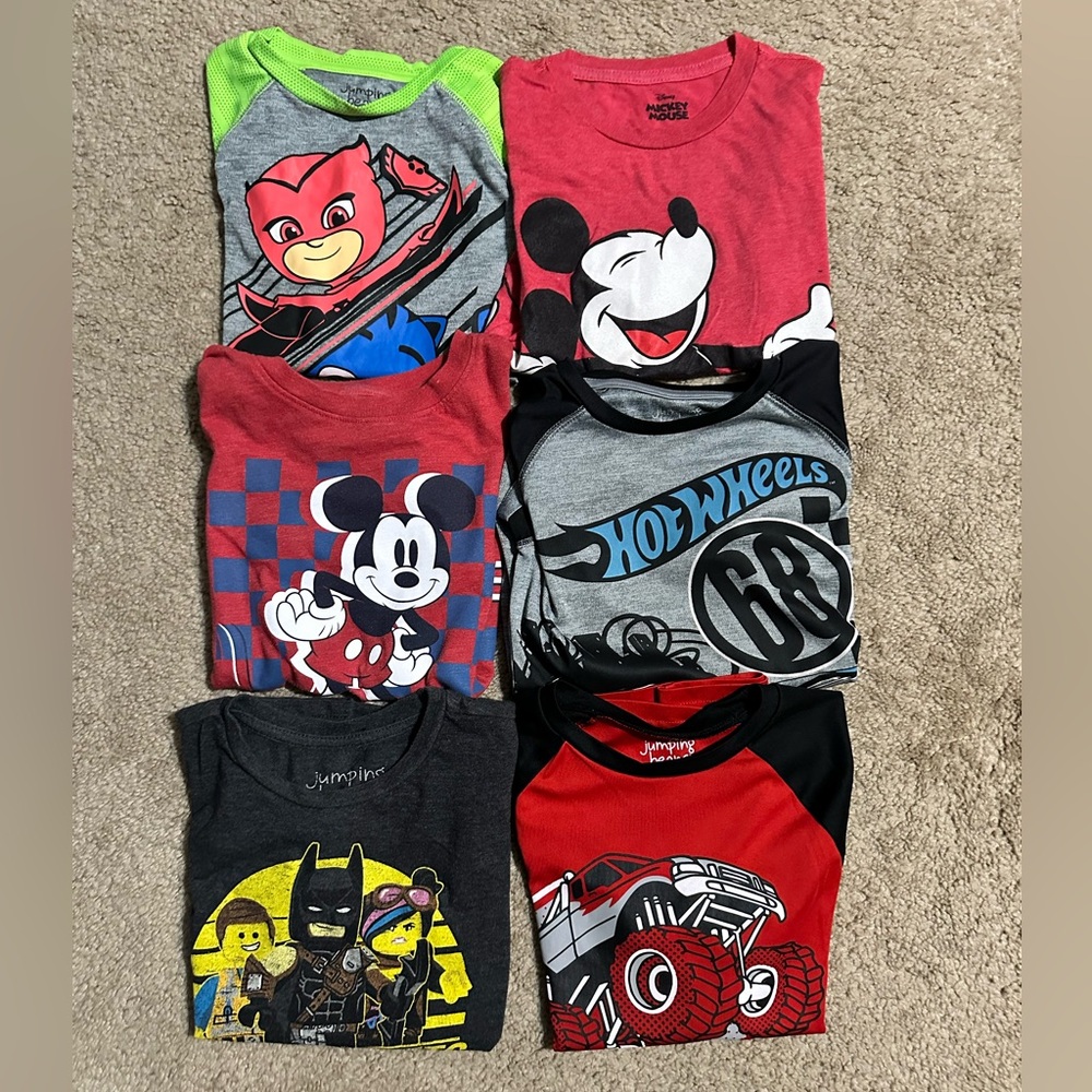 Boys Size 7 Character T Shirt Bundle Lot